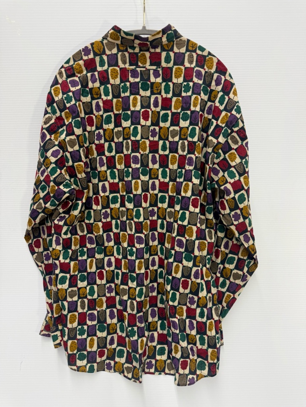 Spods Benetti Abstract Leaf Print Button Up Shirt XL